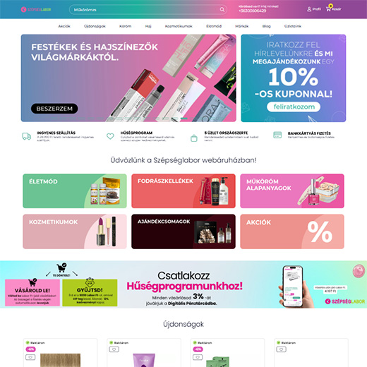 www.szepseglabor.hu webáruház