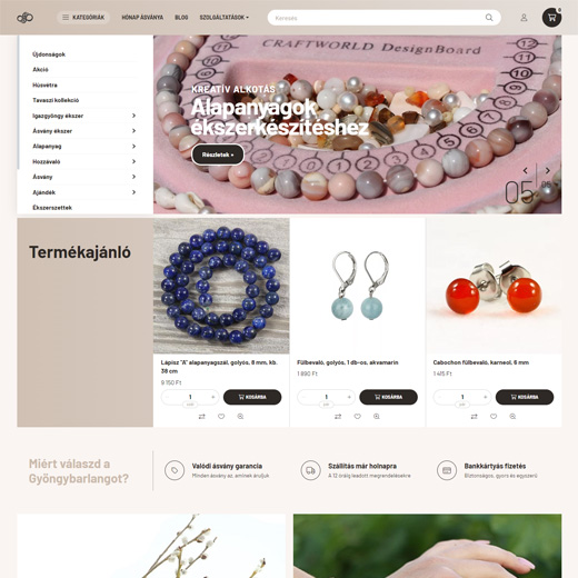 www.gyongybarlang.hu webáruház