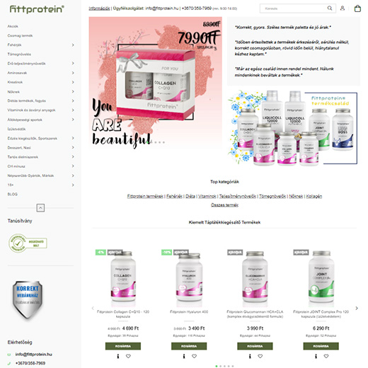fittprotein.hu webáruház