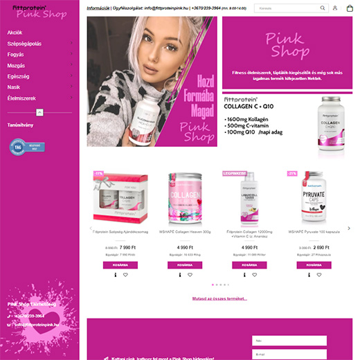 fittproteinpink.hu webáruház