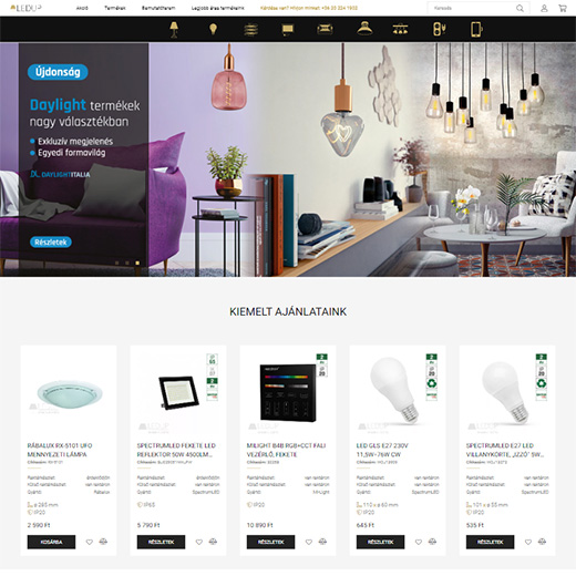 www.ledup.hu webáruház