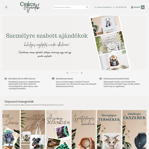 www.csucsajandek.hu webáruház