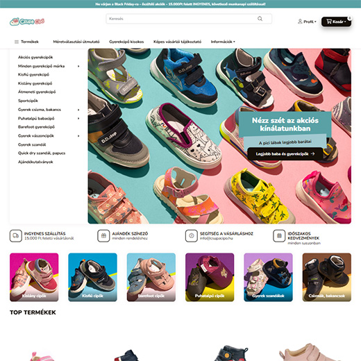 csupacipo.hu webáruház