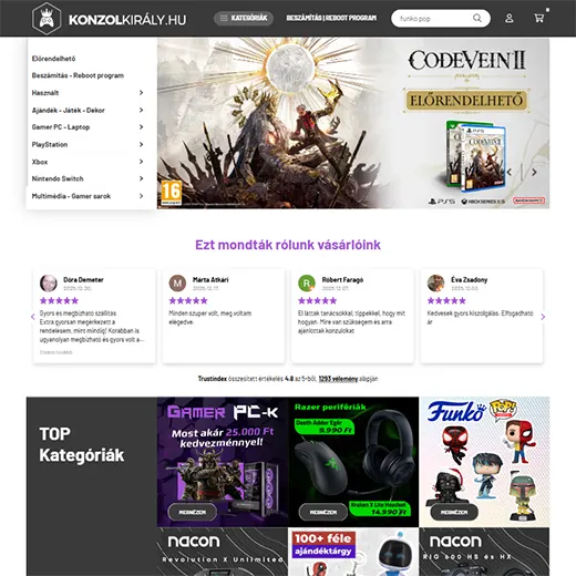 www.konzolkiraly.hu webáruház