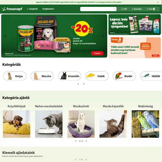 www.fressnapf.hu webáruház